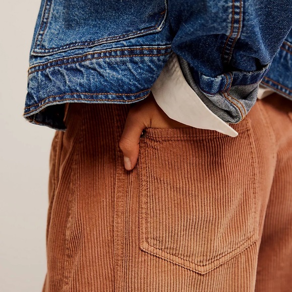 We The Free Good Luck Mid-Rise Cord Barrel Jeans in Emperador SZ 25 NWT - Picture 3 of 13